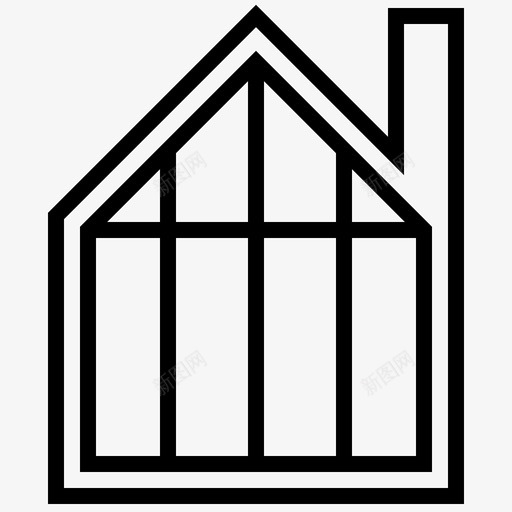 玻璃屋建筑住宅图标svg_新图网 https://ixintu.com 住宅 建筑 玻璃屋 结构