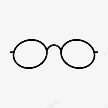 椭圆形眼镜眼镜时尚图标图标