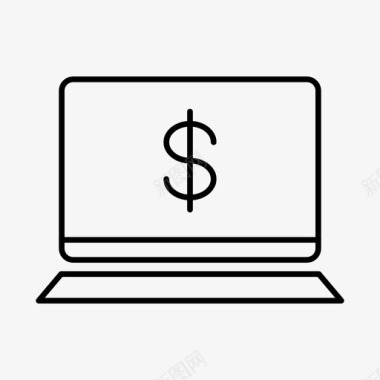 笔记本电脑货币设备网上银行图标图标