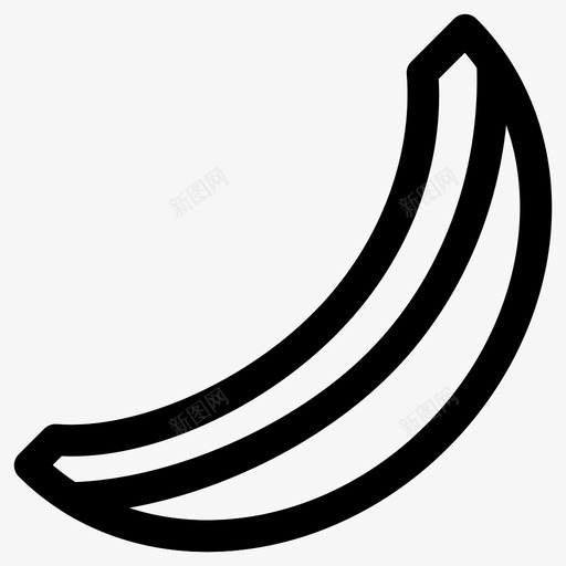 香蕉食物水果图标svg_新图网 https://ixintu.com 山图标集 水果 食物 香蕉