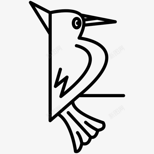 啄木鸟鸟野生动物图标svg_新图网 https://ixintu.com 啄木鸟 野生动物 鸟
