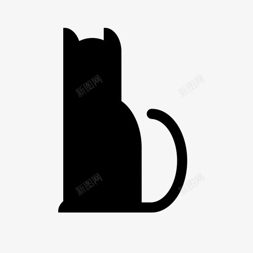 猫家小猫图标svg_新图网 https://ixintu.com 坐下 宠物 家 小猫 猫