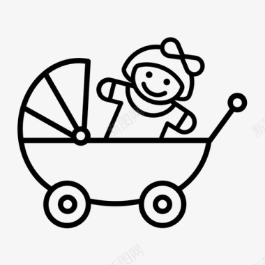 玩具婴儿车洋娃娃图标图标