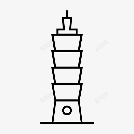 台北101大楼摩天大楼图标svg_新图网 https://ixintu.com 101大楼 中华人民共和国省级行政区 中国台湾省 台北 台湾 大楼logo 摩天大楼