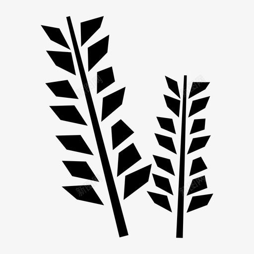 农作物农场植物图标svg_新图网 https://ixintu.com 农作物 农场 小麦 植物