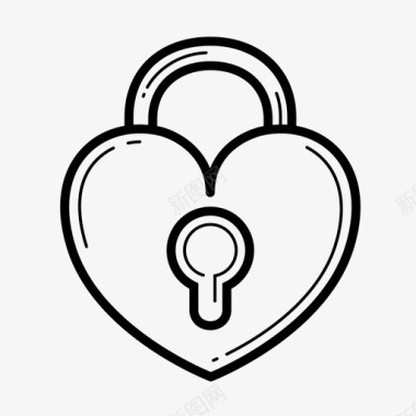爱情锁心钥匙孔图标图标