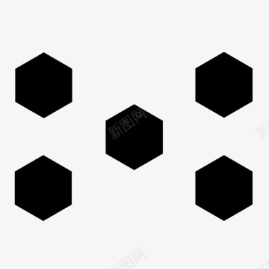 六边形几何学瓷砖图标图标