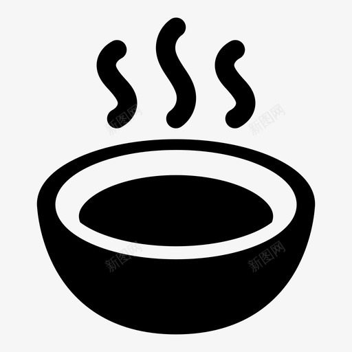 汤碗热的饭图标svg_新图网 https://ixintu.com 汤碗 炖菜 热汤碗 热的 饭
