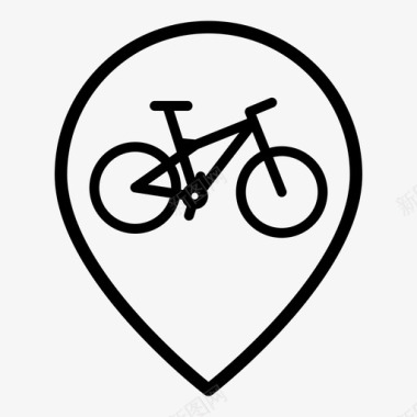 自行车位置地图松树图标图标