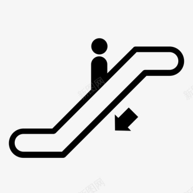 下行扶梯电梯楼梯图标图标
