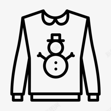 雪人运动衫圣诞节套头衫图标图标