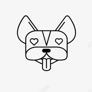 爱法国人狗表情符号图标图标