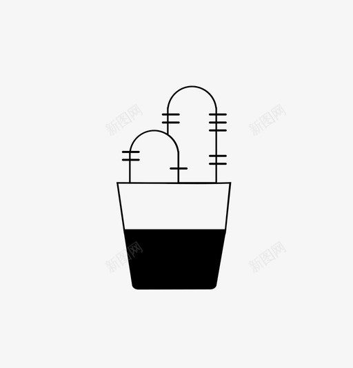 仙人掌室内植物自然图标svg_新图网 https://ixintu.com 仙人掌 室内植物 盆栽 自然