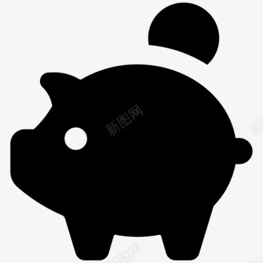银行银行储蓄小猪银行图标图标