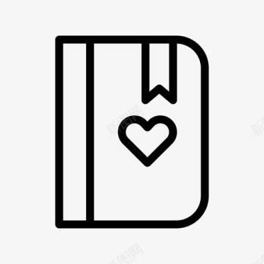 爱情日记书签心图标图标