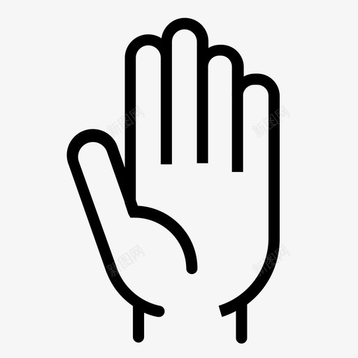 手手指五图标svg_新图网 https://ixintu.com 五 嗨 手 手指 肢体语言 触摸