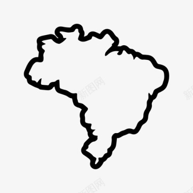 巴西巴西地图图标图标