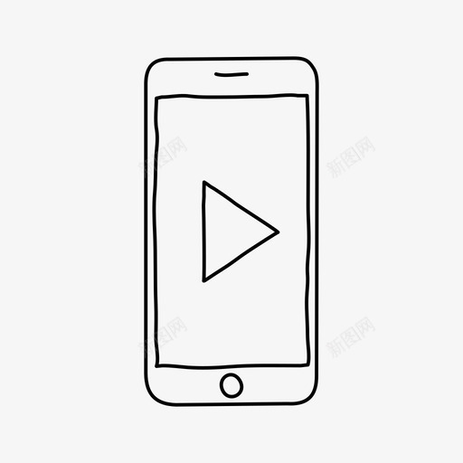 iphone播放按钮设备媒体图标svg_新图网 https://ixintu.com iphone播放按钮 媒体 屏幕 设备