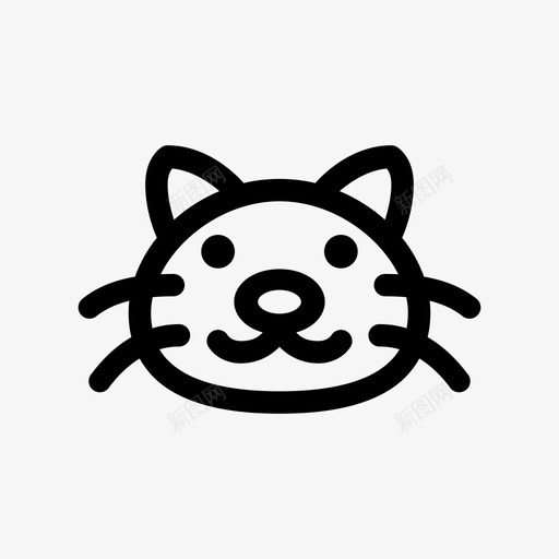 猫动物脸图标svg_新图网 https://ixintu.com 动物 喵喵 头 猫 脸