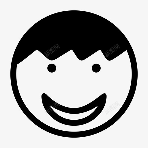 微笑情感面孔图标svg_新图网 https://ixintu.com 微笑 快乐 情感 面孔