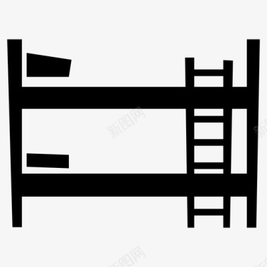 双层床梯子睡觉图标图标