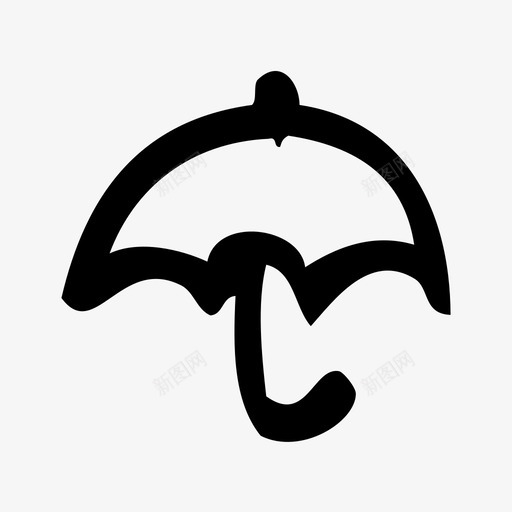 雨伞雨天手绘天气图标svg_新图网 https://ixintu.com 手绘天气图标 雨伞 雨天