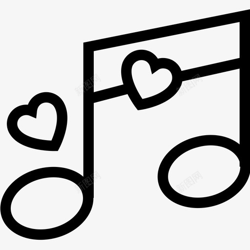 爱音乐音乐笔记婚礼音乐图标svg_新图网 https://ixintu.com 婚礼音乐 爱情和浪漫线图标 爱音乐 结婚音乐 音乐笔记