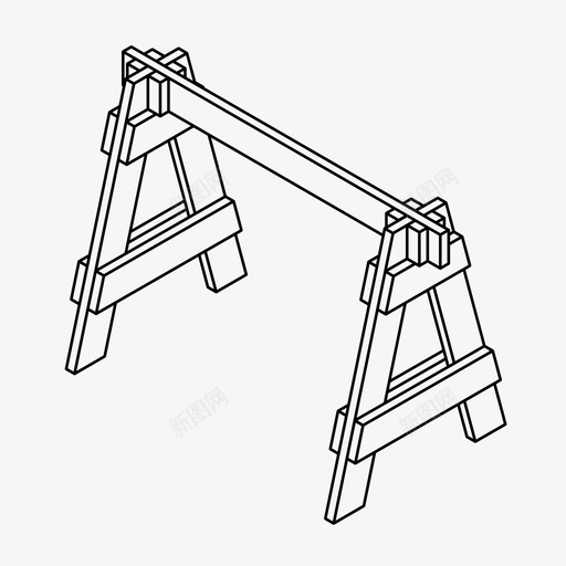 锯材建筑木工图标svg_新图网 https://ixintu.com 在制品 在建 建筑 木工 木材 锯材