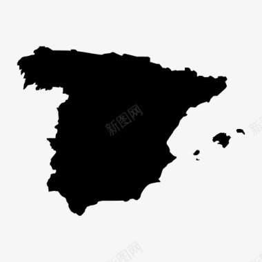 西班牙地图国家欧洲图标图标
