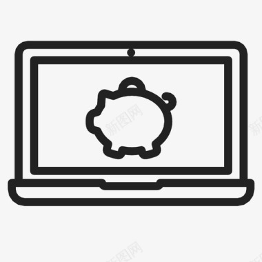 笔记本电脑网上银行电脑钱图标图标