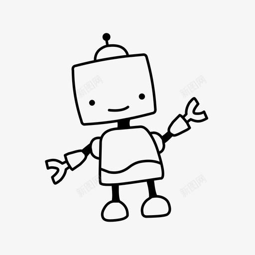 机器人性格可爱图标svg_新图网 https://ixintu.com 可爱 性格 机器人