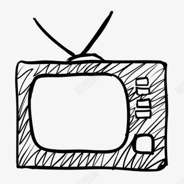 电视模拟黑白图标图标