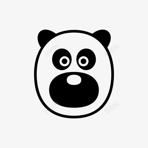 熊猫熊动物日本图标svg_新图网 https://ixintu.com 动物 日本 熊猫熊