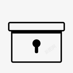 秘密箱子上锁的箱子锁着的箱子保险箱图标高清图片