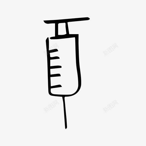 针头涂鸦手绘图标svg_新图网 https://ixintu.com 卡通 手绘 注射器 涂鸦 疫苗 药品 针头