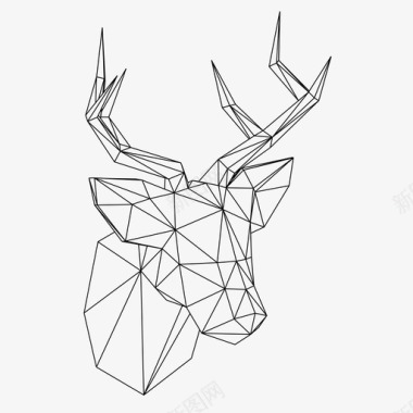 低聚合鹿动物艺术图标图标