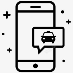 Uber出租车应用程序汽车服务图标高清图片