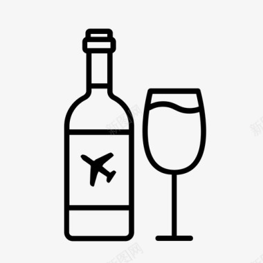 机场饮料酒吧酒廊图标图标