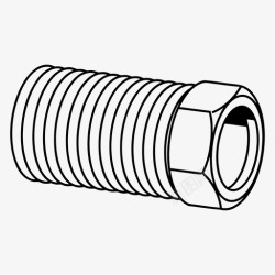 长钢管螺母长钢五金件图标高清图片