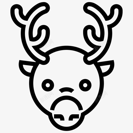 驯鹿圣诞节元素图标svg_新图网 https://ixintu.com 元素 圣诞节 新年 驯鹿