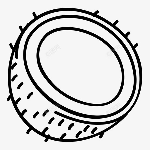 椰子吃水果图标svg_新图网 https://ixintu.com 健康 吃 椰子 水果 水果切成两半