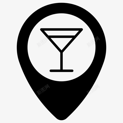 鸡尾酒会酒吧派对图标svg_新图网 https://ixintu.com 别针 地点 派对 酒吧 鸡尾酒会