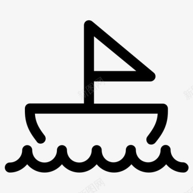 帆船假期图标图标