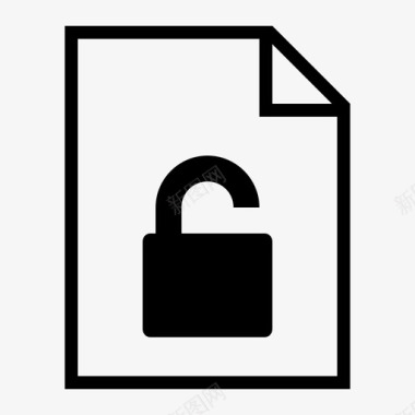 解锁文档文件图标图标