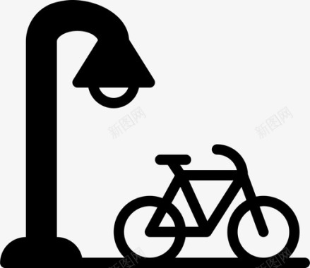 自行车道建筑城市图标图标
