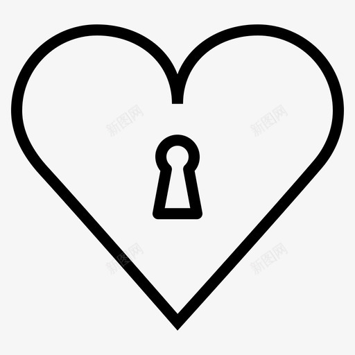 心形钥匙孔锁图标svg_新图网 https://ixintu.com 心形 情人节 浪漫 爱情 钥匙孔 锁
