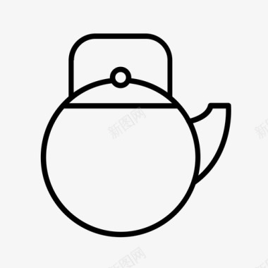 茶壶芳香绿茶图标图标