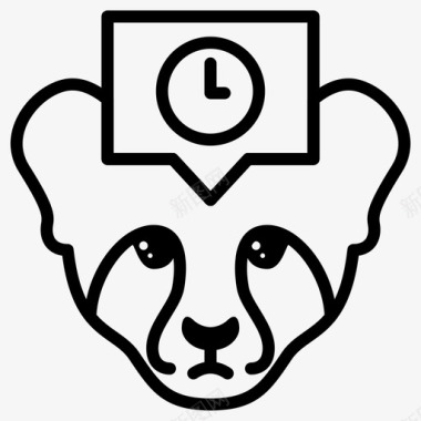豹宝宝时钟表情符号图标图标