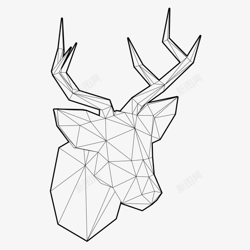 低聚合鹿动物艺术图标svg_新图网 https://ixintu.com 低聚合鹿 几何绘图 动物 多边形 艺术 设计