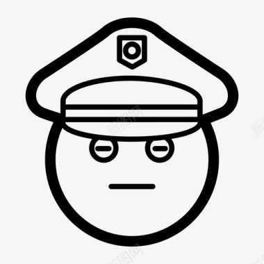 警察表情符号权威警察图标图标